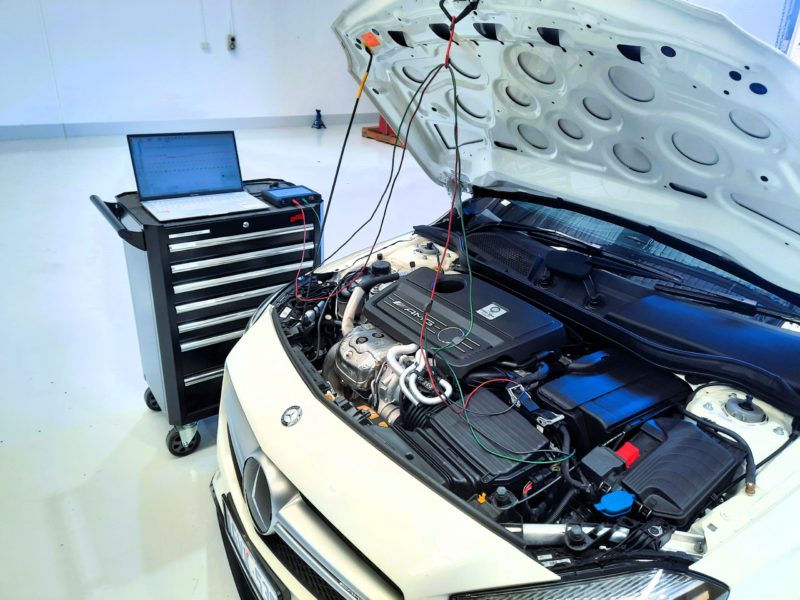 BMW Car hooked up to